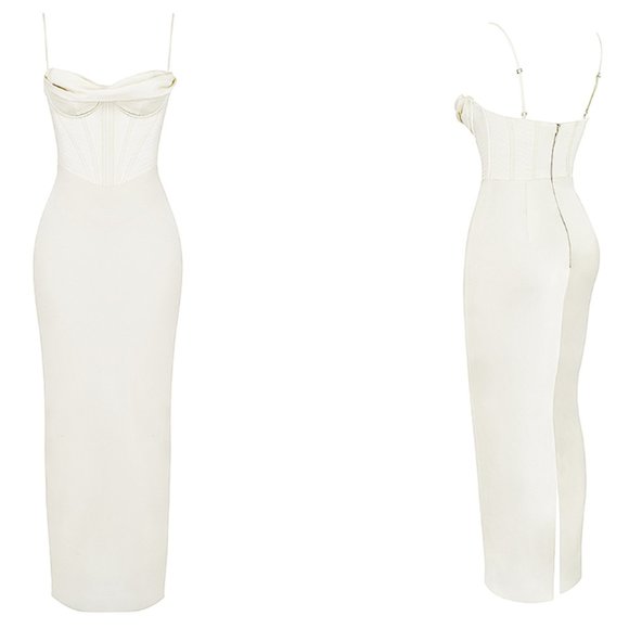 HOUSE OF CB 'Charmaine' Ivory Corset Maxi Dress NWOT - Picture 10 of 14